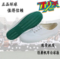 青岛环球绿底小白球鞋女 学生系带活动专用纯白防滑男运动武术鞋