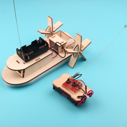电动遥控明轮船新款科技小制作小发明学生手工材料比赛益智拼装