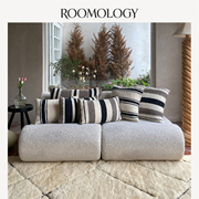 Roomology摩洛哥羊毛手工编织平织条纹抱枕靠背汽车靠枕客厅方形