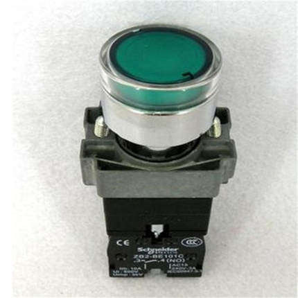 原装施耐德金属绿色带灯按钮220V XB2BW33M1C ZB2BW33C+ZB2BWM31C