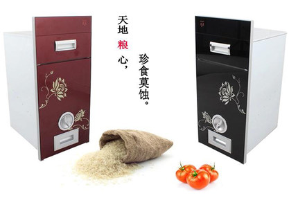 日本樱花嵌入式橱柜不锈钢米柜米桶 可计量储米箱镜柜米缸 包邮