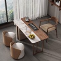 新中式黑胡桃木阳小茶桌一椅组合奢家用轻户665型台泡岩板茶盘体