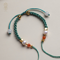花素编织手绳半成品可穿珠貔貅吊坠蜜蜡3D硬金珍珠手链绳子diy