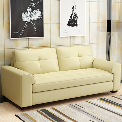 真皮沙发简约头层牛皮一字型客厅整装现代直排三人位小户型皮沙发