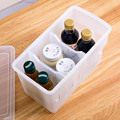 厨房收纳盒带把手l橱柜塑料盒子分格杂物整理盒家用带盖冰箱保鲜