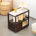 新品实木岩板小茶几客厅沙发边几角几简约边柜角柜长方形床头桌带