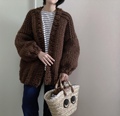 美国Loopy Mango美丽奴5号线超粗羊毛线经典她开衫DIY编织材料包