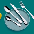 无磁加厚不锈钢牛排刀叉勺盘子套装西餐刀叉餐具两件套叉子三件装