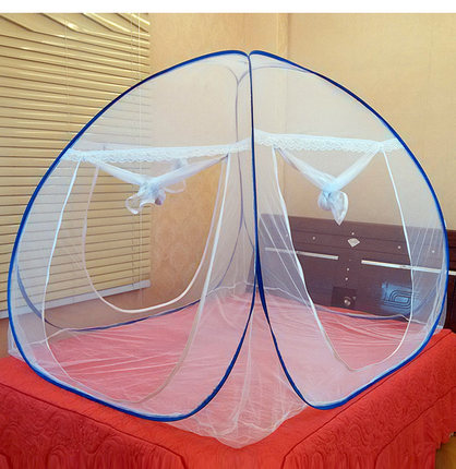 蚊帐免安装寝室单门简易加密蒙古包便携式无底蚊帐可折叠地铺蚊帐