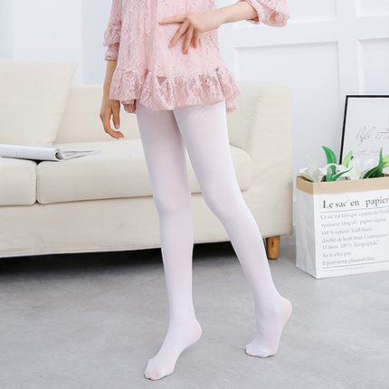 儿童丝袜女童夏季薄款菠萝袜白色练功舞蹈袜专用防勾丝打底连裤袜