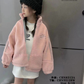 童乐鱼品牌童装2022冬季新款女童羊羔毛外套中大童加绒加厚上衣潮