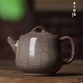 青瓷茶壶龙泉传世哥窑冰裂单壶纯手工泡茶壶开片可养功夫茶具陶瓷
