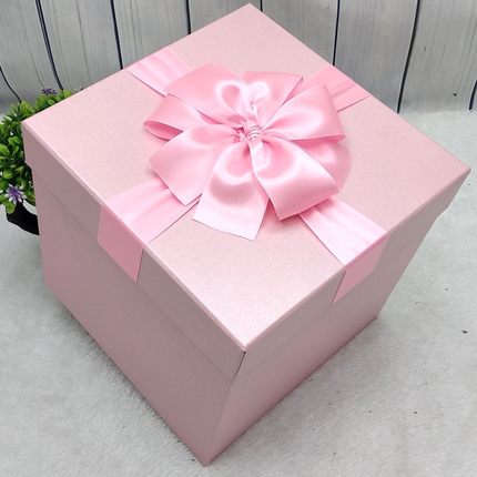 粉色特大60cm正方形礼品盒篮球零食生日礼物包装定做纸盒印logo