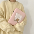 韩国可爱小熊Mac苹果笔记本电脑包女学生包11寸13寸内胆包保护套