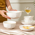 瓷唯雅 10个装欧式金边碗碟套装家用吃饭碗面汤碗防烫米饭碗套装