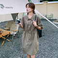 【首发现货】韩版工装休闲风衬衫连衣裙 2C166-买一送一