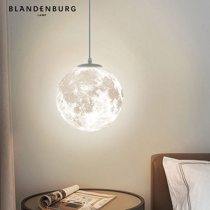 月亮吊灯北欧新款创意艺术个性星球装饰灯现代简约网红卧室床头灯