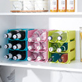 塑料整理盒创意可叠加易拉罐饮料瓶置物架家用冰箱啤酒收纳架简约