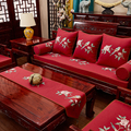 中式桌旗中国风复古茶几茶道禅意红色客厅现代简约轻奢电视柜床旗