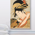 扇屋内花扇日本浮世绘歌舞伎日式装饰画日料居酒屋实木挂轴挂画