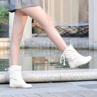 2016新款韩版学生靴单靴子女鞋子春秋季短靴平跟平底少女冬季白色