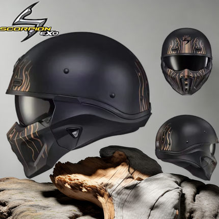SCORPION EXO美国蝎子头盔四季可拆盔二代哈雷机车复古组合战士盔