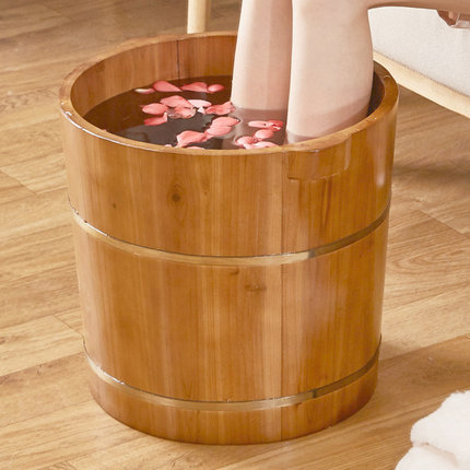 泡脚木桶洗脚桶杉木实木足浴桶按摩过小腿家用足浴木质足疗泡脚桶