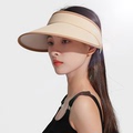 防晒帽子女夏季户外太阳帽防紫外线遮脸发箍空顶遮阳帽大檐蛋糕帽