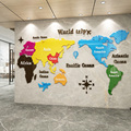 臻选世界地图3d立体墙贴画办公室墙面装饰公司企业文化墙旅行社背