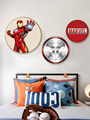 超级英雄儿童房装饰画男孩子卧室床头挂画美国队长钢铁侠房间壁画