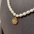【39.5+5cm】黄铜镀18K金珍珠项链韩国进口颈链高级法式优雅链子