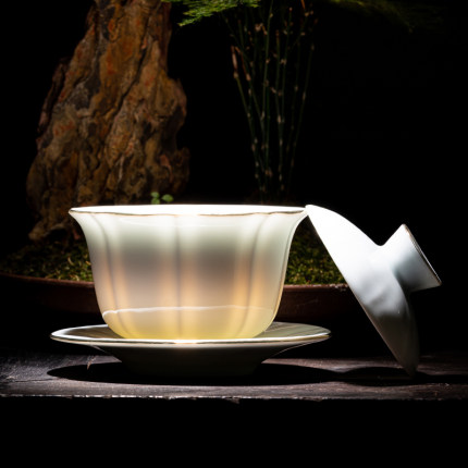 盖碗茶杯带盖大号单个茶具套装泡茶陶瓷功夫茶青瓷白瓷三才敬茶碗