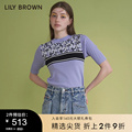 LILY BROWN春夏款 甜美撞色修身露背短袖针织衫LWNT232062