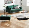 北欧三人位丝绒布艺沙发小户型墨绿色 灰色现代简约双人沙发整装