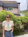 现货韩国进口2023春季tara by motion时尚后系带卡通印花短袖T恤