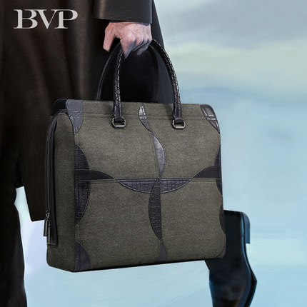 BVP好运包 意大利男包手提包真皮休闲公文包奢侈品牌