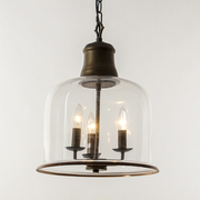 美式复古做旧简约个性透明玻璃吊灯 溫馨卧室灯餐厅灯设计师灯具