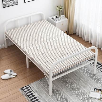 折叠床单人家用简易出租房双人铁架加固硬板床医院便携午睡陪护床