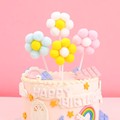 10个立体太阳花烘焙蛋糕装饰插件毛球小花毛绒球球花朵甜品台装扮
