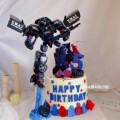 机器人儿童生日蛋糕装饰摆件咖宝车神合体变形战士金刚汽车插件