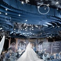 婚庆吊顶弹力布幔中式婚礼堂舞台平面牛奶丝吊顶布纱幔布置装饰布