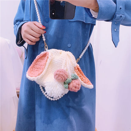 兔子手工编织包包自制作diy手工材料包可爱手织水桶包自编兔萝卜