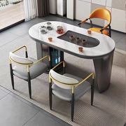岩板茶桌椅组合阳台现代简约泡茶台办公室客厅轻奢一体小茶几家用