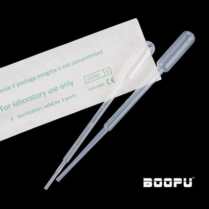 BOOPU一次性试管塑料滴管巴氏吸管灭菌独立包装吸管带刻度1ml 3ml