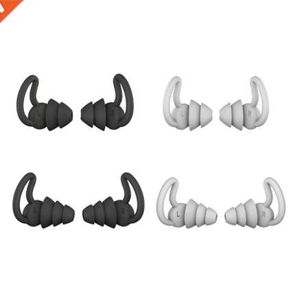1Pair 2/ Layer Soft Silicone Ear Plugs Tapered Sleep Noise