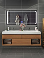 新款实木小户型现代简约浴室柜组合北欧挂墙式卫生间洗手洗面盆柜