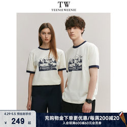 TeenieWeenie小熊男装圆领T恤男2024年夏季休闲复古宽松短袖情侣