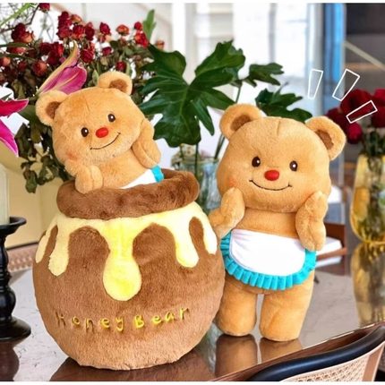 正版泰国黄油小熊玩偶蜂蜜罐子奶油包挂件蜜蜂钥匙扣毛绒玩具公仔