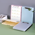 多功能A4带笔槽写字板板夹透明桌面文件收纳盒档案家庭证件盒办公