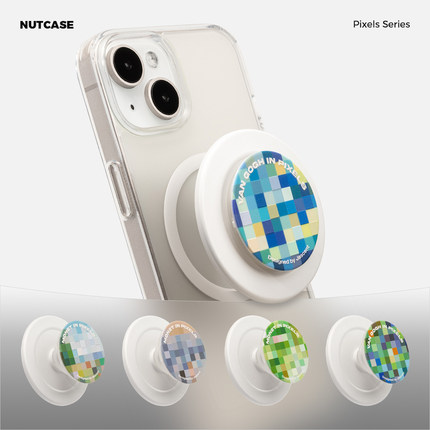 NUTCASE适用于华为苹果MagSafe磁吸手机壳支架气囊伸缩指环扣创意加强磁吸男女生印象派浮雕款